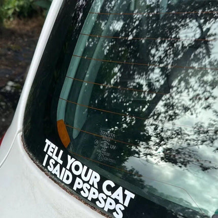 Cat Humor Car Decal – "Pspsps" Cat Whisperer Vinyl Sticker - Wnkrs