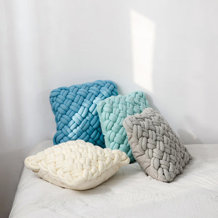 Coussin en coton fait main avec nœud