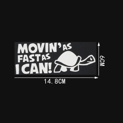 Reflective "Moving As Fast As I Can" Animal Car Decal - Wnkrs