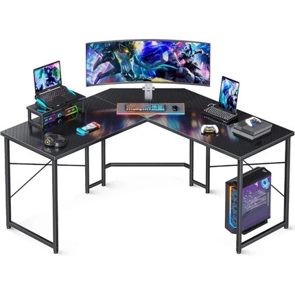 51" L-Shaped Gaming and Office Desk with Monitor Stand - Wnkrs