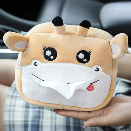 Adorable Plush Animal Car Tissue Holder - Napkin Dispenser for Auto & Home - Wnkrs