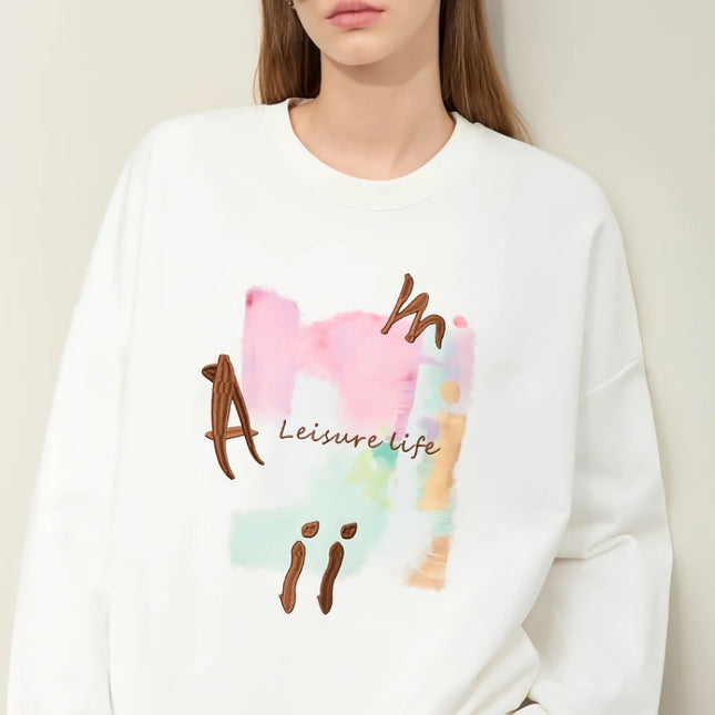 Sweat-shirt minimaliste de style universitaire