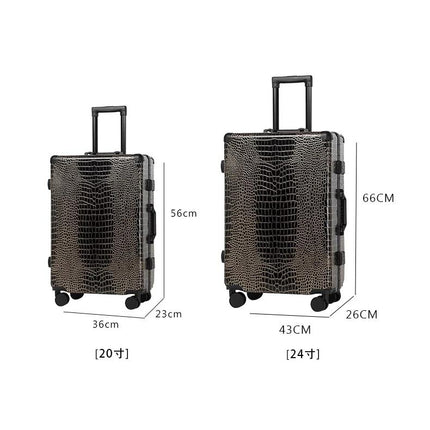 Luxurious Crocodile Print Travel Luggage & Handbag Set