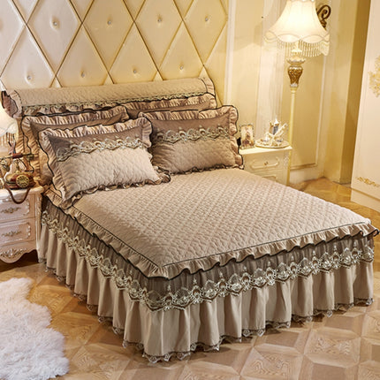 Quilted Lace Bed Skirt Thickened Plus Cotton Bedspread Single Piece Simmons Bed Cover Bed Circumference 1.8m Bed - Wnkrs