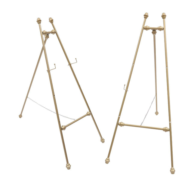 Elegant Golden Iron Floor Easel Stands for Weddings and Displays - Wnkrs