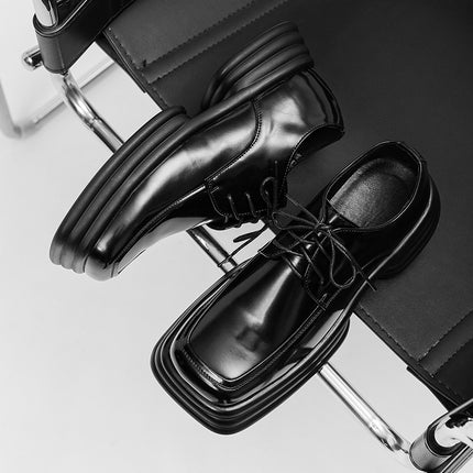 Mocasines formales de cuero negros para hombre que aumentan su altura