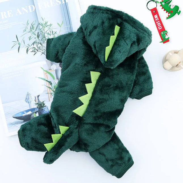 Combinaison polaire d'hiver pour chien motif dinosaure