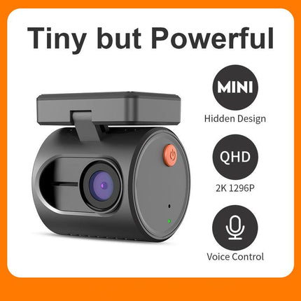 Mini Dash Cam 2K avec commande vocale, vision nocturne, WiFi et moniteur de stationnement