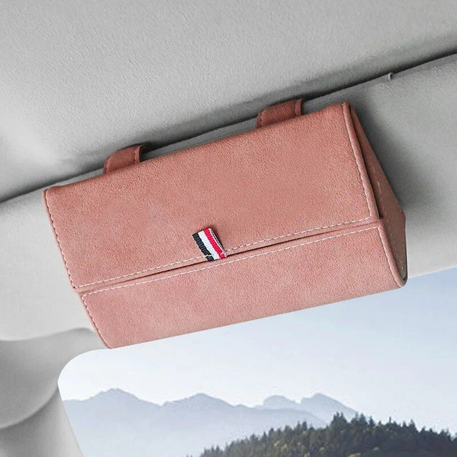 Luxury PU Leather Car Visor Sunglasses Holder - Wnkrs