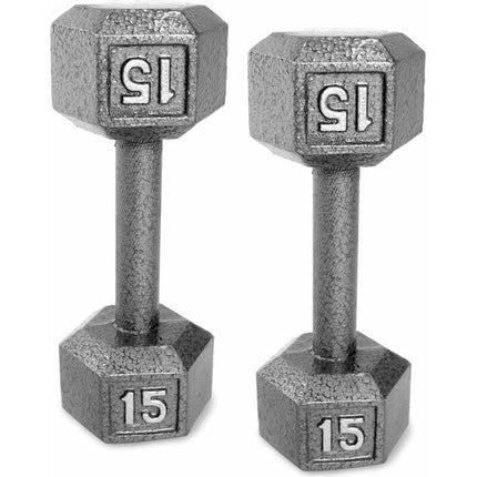 15 Lb Hex Cast Iron Dumbbells - Wnkrs