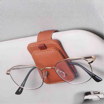 Support magnétique en cuir pour lunettes de soleil de voiture – Clip universel pour lunettes de soleil