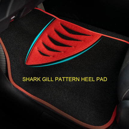 Universal Car Floor Mats with Red Trim Edging & Shark Gill Pattern - Wnkrs