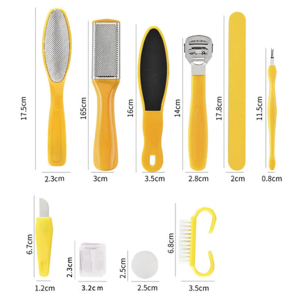 Ensemble d'outils de pédicure professionnels de 10 pièces pour un soin complet des pieds