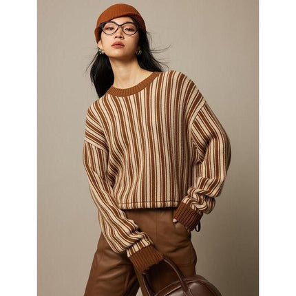 Chic Striped Wool-Blend Pullover