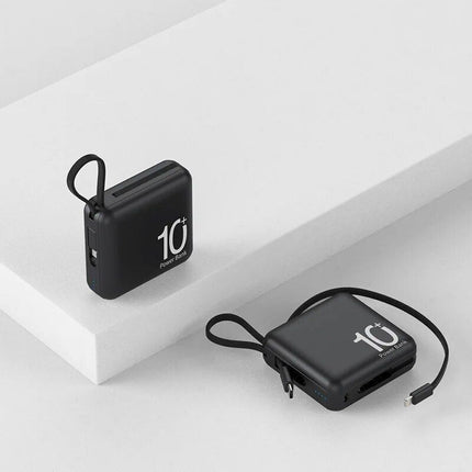 Ultra-Compact 10000mAh Dual-Cable Power Bank - Wnkrs