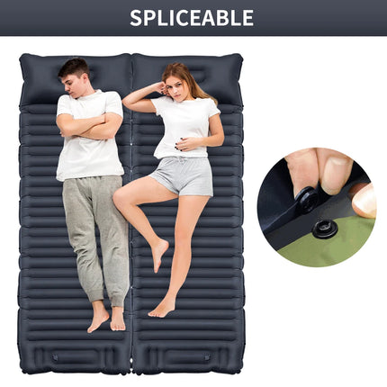 Colchón inflable ultraligero para acampar con almohada y bomba incorporada