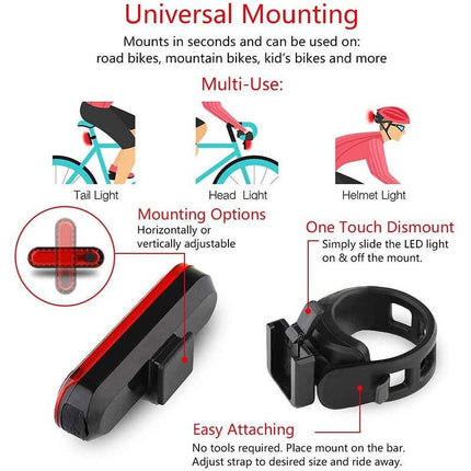 Feu arrière de vélo à LED rechargeable