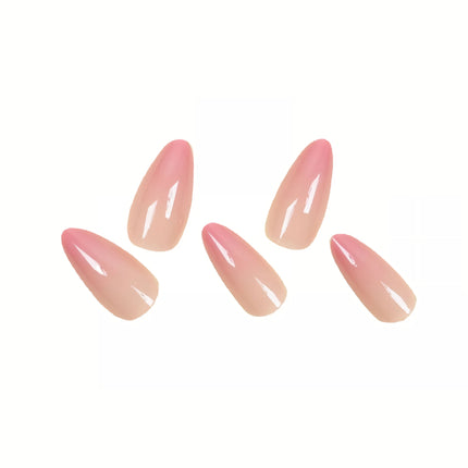 Ensemble de faux ongles brillants dégradés rose amande