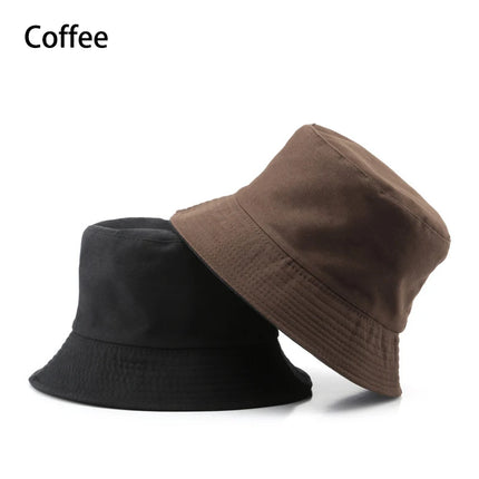 Chapeau bob réversible classique en coton noir – Casquette de soleil décontractée pour les aventures en plein air