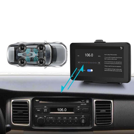 Reproductor multimedia para coche con pantalla táctil de 7 pulgadas: CarPlay y Android Auto inalámbricos, transmisor FM, control por voz