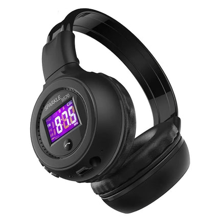 Casque Bluetooth pliable avec stéréo HIFI, écran LCD et fente Micro-SD