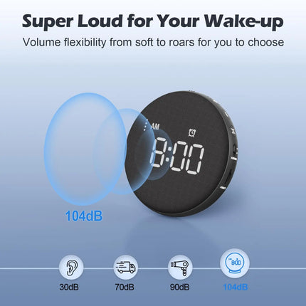 2-in-1 Loud Vibrating Alarm Clock with Bed Shaker for Heavy Sleepers & Hearing Impaired - Wireless Charging