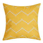 2pcs 18x18in / Yellow with white square zigzag