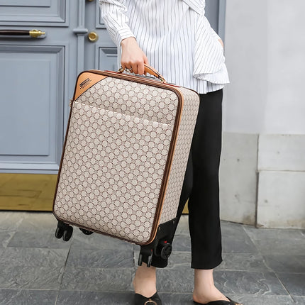 Ensemble de valise à roulettes et sac à main de luxe en cuir PU - Bagage à roulettes léger pour le voyage