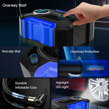 Portable Digital Tire Inflation Pump with LED Lamp for Car & Motorcycle - Wnkrs