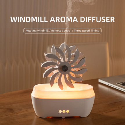 Humidificateur à roue hydraulique et diffuseur d'huiles essentielles avec lampe LED à 7 couleurs