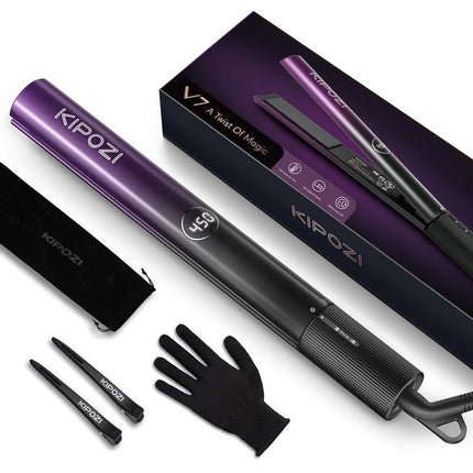 Luxury 2-in-1 Hair Straightener and Curling Iron with Nano Titanium Technology - Wnkrs