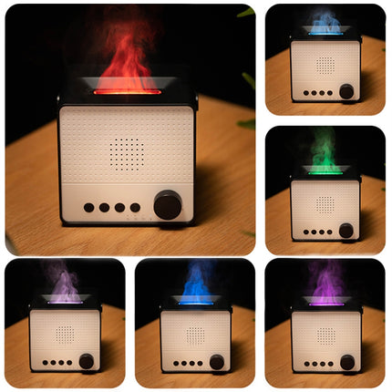 Diffuseur d'arômes USB Fire Flame Humidificateur à ultrasons avec haut-parleur Bluetooth