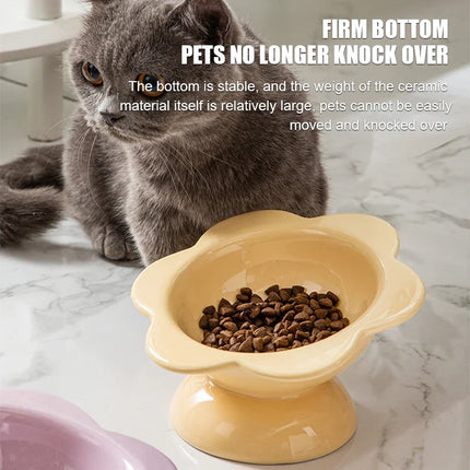 Elevated Ceramic Pet Bowl for Cats and Small Dogs