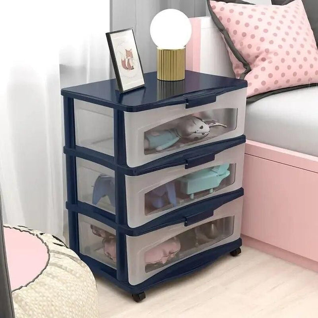 3-Drawer Wide Storage Cart with Wheels - Wnkrs
