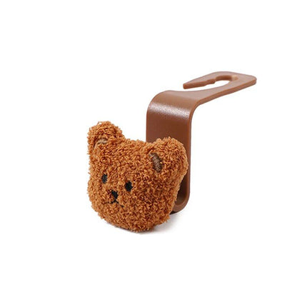 Cute Plush Bear Car Seat Back Hook with Decorative Pendant - Wnkrs