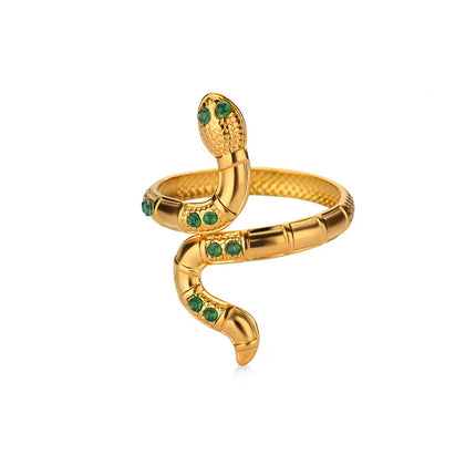 Anillos de serpiente de acero inoxidable dorado para mujer: joyería estética vintage con animales