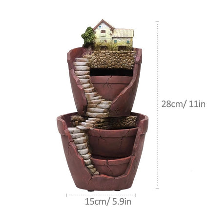 Maceta de resina con forma de granja creativa para suculentas: decoración del hogar con jardín de hadas