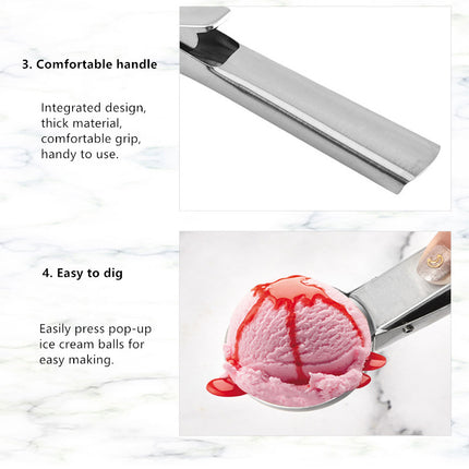 Ice Cream Scoops Stacks Stainless Steel Ice Cream Digger Non-Stick Fruit Ice Ball Maker Watermelon Ice Cream Spoon Tool - Wnkrs