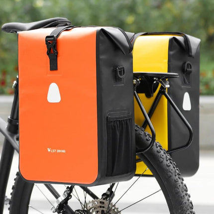 Bolsa para alforjas de bicicleta totalmente impermeable con capacidad expandible