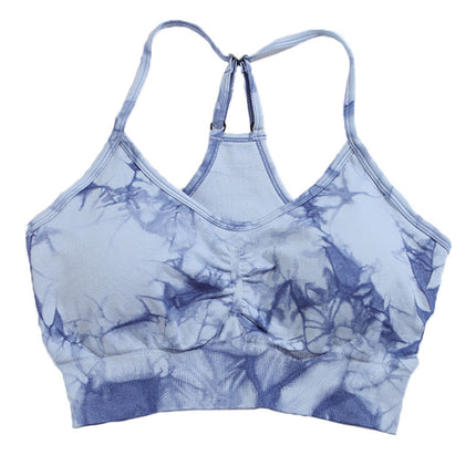 Sujetador deportivo con efecto tie dye para mujer | Camiseta sin mangas deportiva transpirable con almohadilla para el pecho