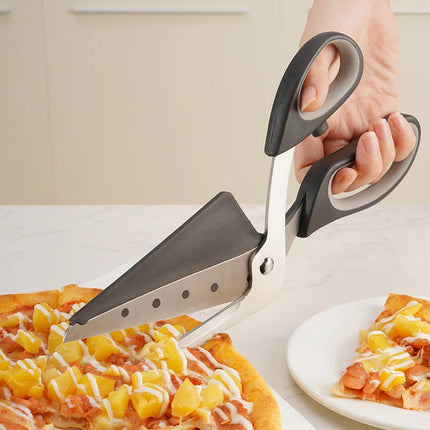 Tijeras para pizza 2 en 1 ultra afiladas con mango antideslizante y pala para pizza desmontable