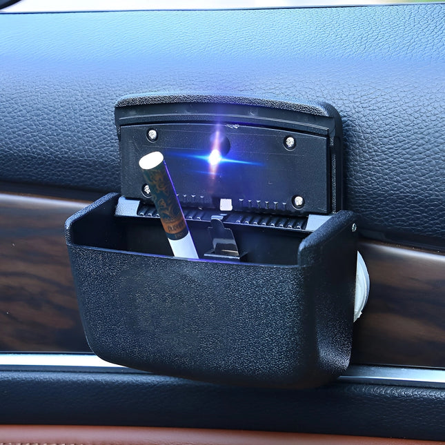 Cendrier de voiture portable sans fumée avec lumière LED et couvercle