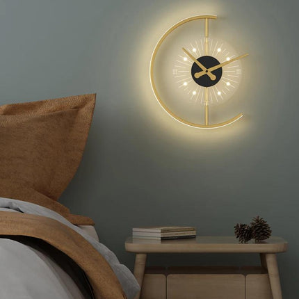 Lámpara de pared con reloj LED moderna