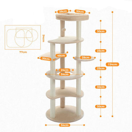 Moderna torre de árbol para gatos de 6 niveles