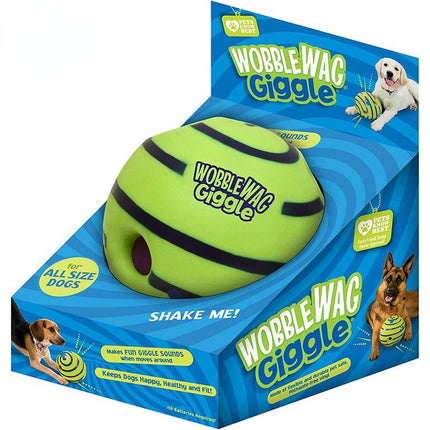 Jouet interactif Giggle Ball pour chiens - Nettoyage des dents, résistance aux morsures et production de sons