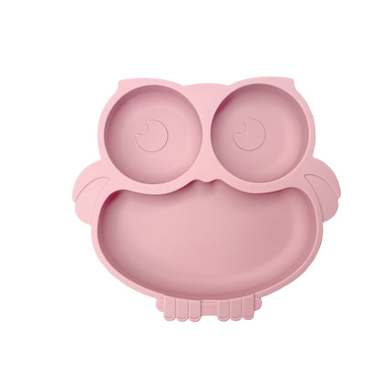 Assiette à ventouse en silicone sans BPA en forme de hibou mignon pour tout-petits