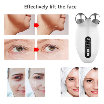 Facial Rejuvenator: Microcurrent EMS Roller & Vibrating Massager