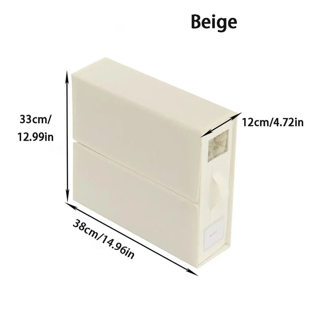 Organizador de sábanas plegable con ventana: caja de almacenamiento para ropa blanca