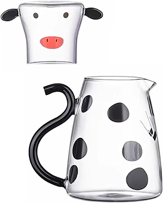 Cow Carafe Pitcher Cow Water Pitcher With Cup Bedside Water Carafe Cow Glass Set Cow Pitcher Water Carafe With Glass Cup For Nightstand - Wnkrs