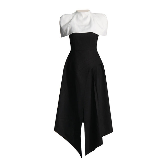 Robe fendue à bretelles pour femme